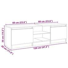 Mueble de TV moderno de color negro, 120x30x36 cm, con estantes de cristal y espacio de almacenamiento, soporte minimalista para televisores de hasta 55 pulgadas, ideal para salón y dormitorio. - Negro - Ver 3