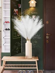 Artificial Plant Simulated Pampas Grass Home Decor 100/80/60/50/30/20/15/10/5/1pc 55cm/97cm White Simulated Pampas Grass, Room Decor Ft Real Pampas Flowers Large Artificial Pampas Grass Branches Plants Pampas Grass, For Living Room Decor Floor Vases, Pampas Grass Decorative Vase Filler, Floor Vase Filler, Home Bohemian Decor - White - View 2