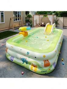 1pc Large Durable PVC Foldable Inflatable Swimming Pool - Universal Size, Foldable & Portable, Outdoor Recreation, No Electricity Needed, Foldable & Storable, Suitable For Beach, Camping, Backyard, Family Outdoor Swimming Pool, Giant Inflatable Pool/Home Inflatable Pool/Backyard Inflatable Pool - A - View 4
