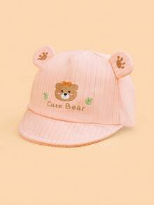 1 pieza Gorra de béisbol para bebé con bordado de oso de dibujos animados, sombrero ligero y transpirable para el sol, adecuado para salidas diarias en primavera/verano para bebés de 6 a 12 meses - Multicolor - Ver 8