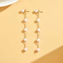 1 Pair Fashionable Delicate Elegant Versatile Faux Pearl Drop Earrings, Suitable For Women's Daily Wear - Multicolor - View 4