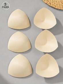 3 Pairs Triangle Massage Pad Seamless Sports Bras - Apricot - View 3