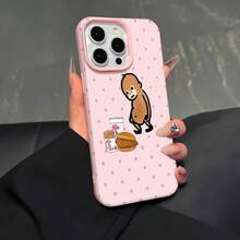 Cute Monkey With Fast Food Pattern Phone Case-Compatible With Samsung,  12, 13, 14, 15 Pro,  14 Plus,  15, 16 Pro Max,  17,  17 Pro,  17 Pro Max,  17 Air, And  17e. Made Of TPU Material With Anti-Slip And Drop-Protection Features; A Stylish And Adorable Phone Case Design. A Perfect Gift For Yourself, Family, Friends, Or A Partner. - Hồng - Xem 5