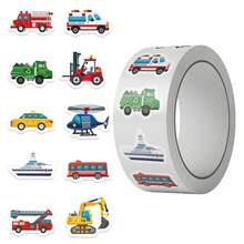 500Pcs Truck Vehicle Roll Stickers Car Stickers Cartoon Cute Car Decor Truck Gifts Truck Toys Car Decor Toys Vinyl Waterproof For Laptop Skateboard Water Bottles Scrapbooking Computer Journaling Phone Car - Multicolor - View 6