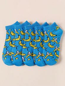 1/2/3/5/10/15/20 Pairs Heated Rivalry Hollanov Collection Blue Banana Hockey Socks – Short Style, Lightweight, Spring & Summer Fashion - Blue - View 21