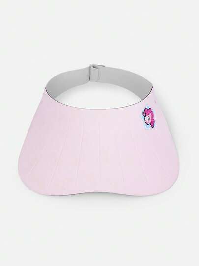 Balabala My Little Pony Girls Cartoon Badge Decor Wide Brim Sun Visor Cap With Adjustable Back Strap