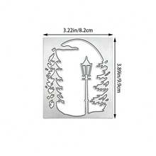1 Bộ khuôn cắt kim loại hình cây cột đèn đường, các mảnh cắt hình cây cột đèn đường, nghệ thuật DIY scrapbooking, thích hợp cho scrapbooking, làm thiệp, thủ công giấy và các dự án sáng tạo khác. - trắng bạc - Xem 3