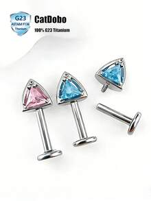 CatDObo 1pc F136 Titanium Alloy Pet Diary Cat Ear Ear Cartilage Cute Sparkling Rhinestone Spiral Ear Cuff Suitable For Girls - Cat Ears - View 4