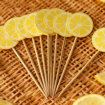 10/20pcs Lemon Shaped Cake Decorations, Vivid Summer Lemon Fruit Cake Toppers, Available In Multiple Colors And Styles, Suitable For Afternoon Tea Desserts Or Fruit Platters, Perfect Tabletop Decor For Parties And Gatherings