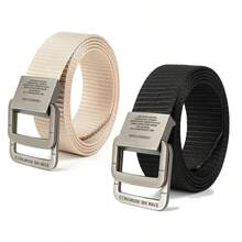 2026 3.8厘米双环腰带 男女通用，尼龙织带可调节无孔腰带，适合男士、女士和青少年 - 彩色 - 查看 5