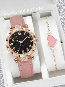 2pcs/Set Women's Starry Dial Watch + Bracelet Set - Exquisite Gift For Valentine's Day, Anniversary - Multicolor - View 12