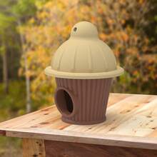 Mushroom Design Bird House - Weatherproof Outdoor Bird House, Suitable For Sparrows, Parrots And Small Birds, Easy To Hang, Decorative Bird Nest With Drainage Holes, For Bird Lovers, Suitable For Garden Or Balcony Decoration. - one-size - View 3