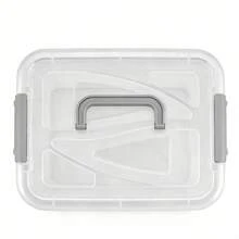 Hộp đựng đồ đa năng dung tích lớn được nâng cấp, có nắp đậy, hộp đựng đồ dày dặn 30L có khóa cài và tay cầm, hộp đựng quần áo kín chống ẩm có nắp đậy, màu sắc được giao ngẫu nhiên. - Xem 7