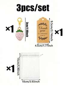 60/30/15/3 Stück/Set Erdbeere Schlüsselanhänger Geschenkset, inklusive 5 handgefertigte Erdbeere Schlüsselanhänger, 5 Dankeskarten und 5 Organza Beutel. Die Schlüsselanhänger sind handgefertigt mit roten und weißen Erdbeeren. Ideal als Geschenk für Brautjungfern, Gäste, Geburtstagsfeiern, Baby-Partys, Muttertagsfeiern, Verlobungspartys, Junggesellinnenabschiede und Abschlussfeierlichkeiten. - Übersicht 14