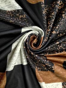 Vestido de Verão Casual Diário de Plus Size com Estampa Geométrica Sem Mangas, Elegante, Ideal para Férias e Uso Diário na Primavera e Verão - Multicolorido - Visão 7