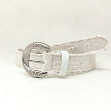 Thắt lưng nữ phong cách Y2K màu trắng thêu ren với khóa bạc khắc chữ SWA – Dây thắt lưng khoét rỗng dễ thương phù hợp với quần jeans, váy ngắn, đầm, trang phục thường ngày và phong cách đường phố. - Nhiều màu - Xem 1