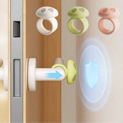 حلقة سيليكون مضادة للاصطدام لمقبض الباب، مطاط صامت مضاد للاصطدام بالحائط، بدون ثقب، فطر صغير في الجزء الخلفي للباب للحماية من الاصطدام