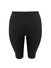 LovelyWholesale Plus Size Women'S Casual V-Neck Rib Knit Vest And Skinny Capri Pants Solid Color Two Pieces Set Summer Clothing Four Season Clothes For Women - Black - View 6