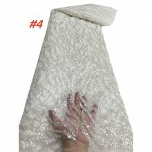 Luxury African Groom Beaded Lace Fabric, 2026 High-Quality Nigerian Sequin Lace Fabric For Sewing Party Dress Materials - A - View 7