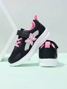 1双2026新款儿童厚底休闲运动鞋，网面透气多功能休闲跑步鞋，轻便校园风 - 玫紅色 - 查看 6