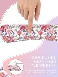 Keyboard Mouse Pad Set, Large Game Mouse Pad And Keyboard Wrist Rest And Mouse Pad With Wrist Rest, Peony Ergonomic Non-Slip Mouse Pad, Suitable For Home Office (Pink) - View 6