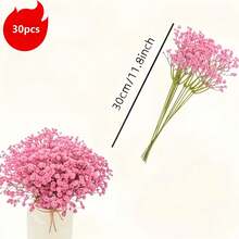 840pcs Artificial Baby's Breath Flowers, 30 Bunches Pink/White Floral, Realistic Texture Simulated Flowers, Suitable For Anniversary, Wedding, Engagement, Hotel, Garden, St. Patrick's Day, Thanksgiving, Valentine's Day, Mother's Day And June Centerpiece Decor - Multicolor - View 13