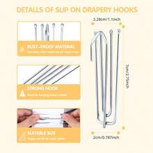 10pcs/30pcs/50pcs Stainless Steel 4-Prong Curtain Clips, For Curtain Fabric, Bathroom Curtain Hooks, Hanging Hooks - Multicolor - View 3