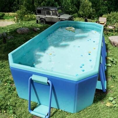 1pc Large Durable PVC Foldable Inflatable Swimming Pool - Universal Size, Foldable & Portable, Outdoor Yard Pool Entertainment (Pool Only, No Other Accessories)