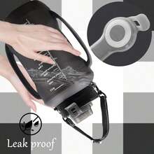 64oz Foldable Sports Water Kettle With Silicone Straw, Roll-Up Design, Drop & High-Temp Resistant For Outdoor Camping & Hiking - Black - View 8