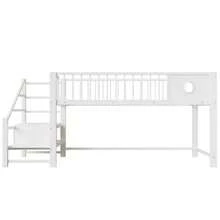 Low Loft Bed For Children (90 X 200 Cm), With Storage Ladder, Sturdy Metal Frame, Suitable For Children And Teenagers, Pink - 白色 - View 9