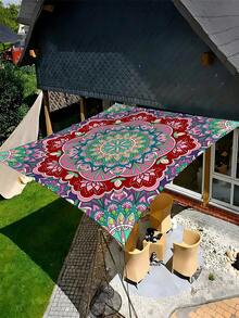 1 tấm bạt che nắng họa tiết Mandala, mái che ngoài trời chống thấm nước, vải che nắng chống tia UV, thích hợp cho sân, sân sau, vườn, hiên nhà, bãi cỏ, trang trí tiệc, kèm dây buộc (không bao gồm cột). - C - Xem 3