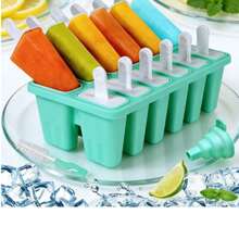 Homemade Ice Cream Molds, Kids DIY Silicone Popsicle Molds, Household Ice Making Tools, Popsicle Boxes - Green - View 6