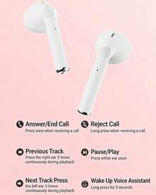 HYUNDAI I12 True Wireless Bluetooth Earbuds, TWS Stereo, Matte Texture Touch Control, Long Battery Life In-Ear Headphones - View 6