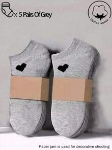 1/5/30 Pairs Women Cotton Socks, Short Socks, White/Gray/Black Socks, Cute Socks For Girls, Suitable For Autumn/Winter/Spring/Summer, Mesh Breathable Design, Moisture-Wicking, Soft & Comfortable, Suitable For Various Occasions, Assorted Colors - Multicolor - View 10