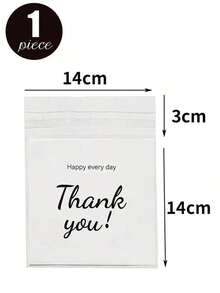 1000 Pieces/100 Pieces/1 Piece, Multiple Specifications And Sizes, Semi Transparent, Happy Every Day, Thank You Letter Bags, Jewelry Necklaces, Earrings, Small Item Storage Bags, Self-Adhesive Sealed Pockets, Dust-Proof, Wear-Resistant, Anti-Oxidation Packaging OPP Bags, For Daily Party And Household Usebirthdagift-Gift-Holiday - White - 查看 10
