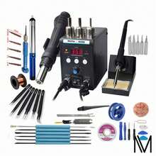 Estación De Soldadura Unicorn 2 En 1 Lcd, Pistola Y Cautín 7 Color Negro - Tipo de Enchufe A USA (110-127V) - Ver 4