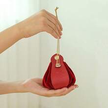 5 piezas/paquete Bolsas de regalo de terciopelo, Bolsas de regalo de terciopelo con asa de cuero, Bolsitas con cordón de terciopelo de alta gama para favores de boda, fiesta o cumpleaños - Multicolor - Ver 10