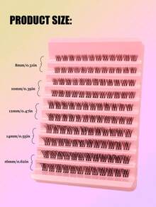 120 piezas Asiteo Racimos de pestañas postizas D-Curl, material PBT/ligero, extensión de pestañas DIY, banda delgada de 0,03 mm, extensión de pestañas natural, adecuado para aplicación personal en casa, racimos de pestañas, racimos de pestañas, pestañas postizas individuales, pestañas, pestañas postizas - Negro - Ver 4