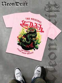 NeonDrift Double-Sided Printing Men's-Shirt Men's Short-Sleeve-Shirt100% Fabric Soft & Skin-Friendly Unisex Style Gifts Spring Festival, Valentine's Day,'s Day &-Van Dutch Print Men Shirt Classic Americana Style Graphic Tee Streetwear Fashion Casual Wear Car Enthusiasts And Vintage Culture Lovers 3YTB - màu đen - Xem 6