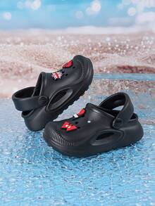 1 Pair Girls' Spring/Summer Casual Cute Match Bear Indoor/Outdoor Versatile Clogs - Black - View 6