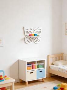 OBOVAY 1 pieza Estante de almacenamiento con forma de mariposa, Estante de almacenamiento de pared, Colgante de pared con forma de mariposa, Utilizado para decoración de habitación de bebé Estante de almacenamiento, Decoración del hogar, Elementos esenciales de la habitación, Elementos esenciales de la habitación de niños, Elementos esenciales para recién nacidos, Decoración de habitación rosa - Multicolor - Ver 3