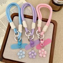 1 chiếc dây đeo điện thoại dệt hình mặt dây chuyền trong suốt chất lượng cao, tinh tế, có kẹp. - Nhiều màu - Xem 1