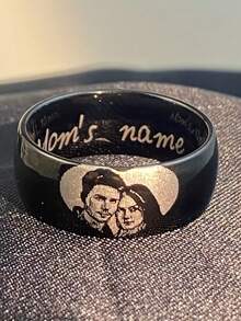 1pc Customized Fashion Personalized Stainless Steel Ring - Customizable Engraving, Durable, Suitable For Birthday, Anniversary, Wedding, Mother's Day, Father's Day, Easter, Family Ring, Customized Engraved Ring, Gift For Mom, Personalized Gift, Thanksgiving, Halloween, Christmas Gift - Multicolor - View 25