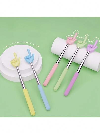 18 Stück/Set Doppelfinger-Zeigerstäbe, Lehrerzeigestäbe, Mehrfarbige Optionen, Lesezeiger-Verlängerungsstäbe, Lehrerzeigestäbe, Lehrmittel, Lehrer- und Eltern-Lehrhilfe-Zeigerstäbe, Lese- und Lernzeigerstäbe, Schulanfang