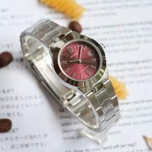 Casio 卡西欧 LTP-1241D 女士复古腕表,红色表盘,不锈钢表带,30米防水,日期显示,石英机芯 - 均碼 - 查看 6