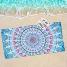 Khăn tắm Mandala, khăn tắm microfiber phong cách hippie bohemian phù hợp cho nữ, khăn du lịch nhanh khô màu cát xanh bohemian, quà tặng tập yoga cho người lớn. - A - Xem 2