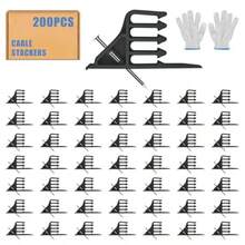 Cable Stackers 200Pcs Cable Stapler Clips With Steel Nails Multi-Purpose Electrical Wire Stackers Insulated Cord Staples For Most Cable Types Easy-To-Install - 200PcsBlack - View 7