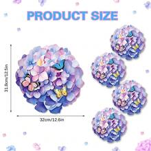 PCS Disposable Flower Placemats, Purple Hydrangea Decorative Placemats For Wedding Birthday Party Table Setting Supplies Decoration - 紫色的 - 查看 4