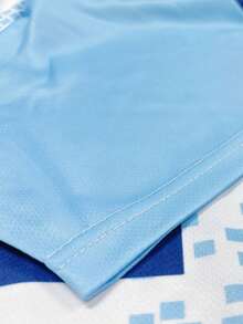 Custom Argentina Style Men's Soccer Jersey Set: Classic Sky Blue And White Striped Soccer Jersey, Customizable With Name, Number And Team Logo. Breathable Quick-Dry Training Uniform - White - View 9