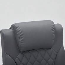 Techigher Executive Office Chair, PU Leather Gaming Chair With Flip-Up Armrest, Computer Chair With 360° Swivel Wheels, Tilt Function, For Home Office - Grey - View 7